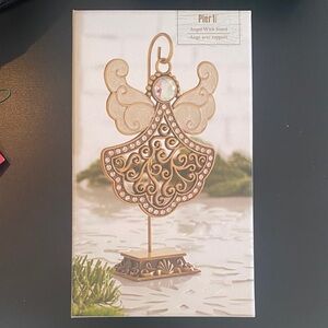 Pier 1 Gold and Black Angel Ornament with Stand
